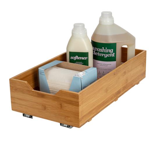 Household Essentials Glidez Bamboo & Steel Slide-Out Storage Organizer in Natural | 21" x 11" x 5.5" | Michaels®
